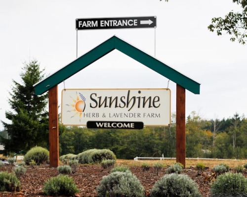 Sign for Sunshine Herb & Lavender Farm